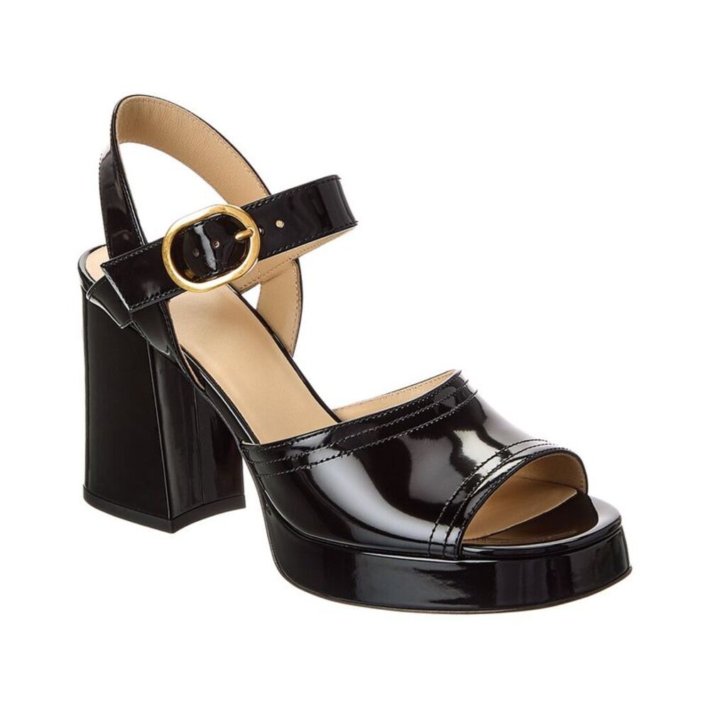 Valentino Fawcette 100 Leather Platform Sandal, Black